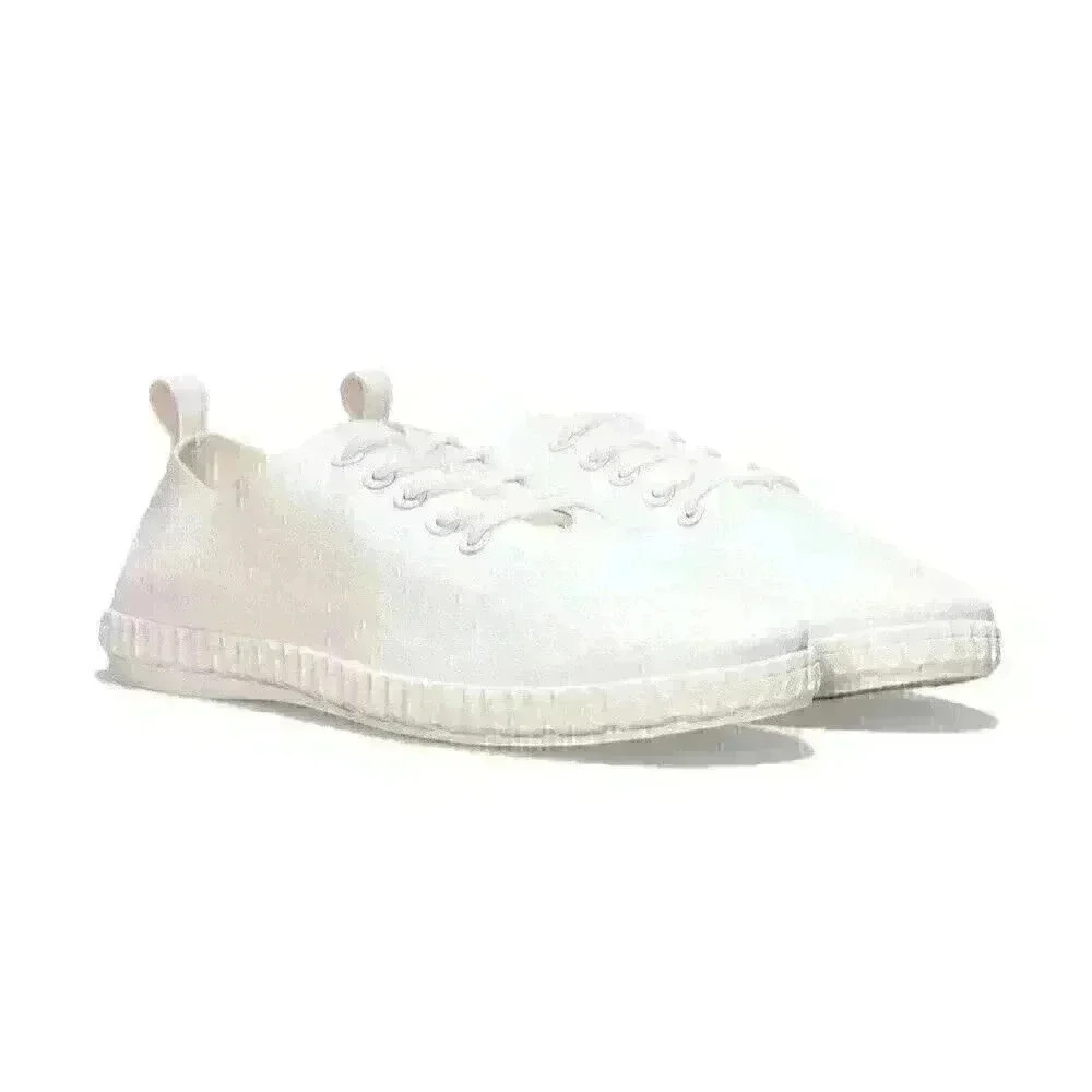 NIB Nasty Gal Women's Wherever I May Roam White Vegan Leather Sneaker Size 6
